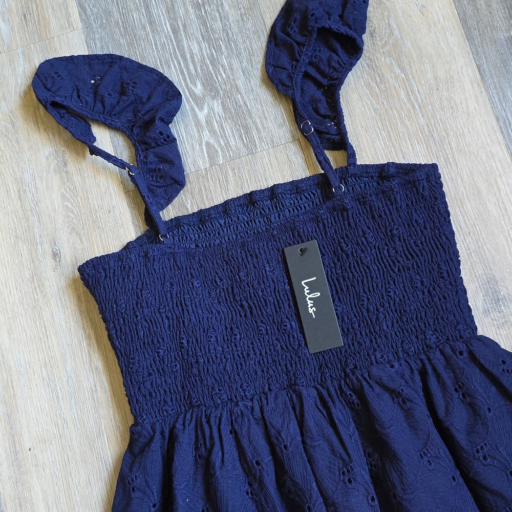 Lulu's Navy Eyelet Smocked Sundress - Picture 13 of 16